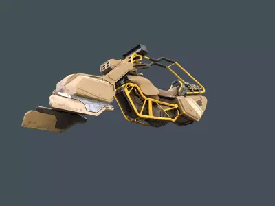 Sci-fi Army Speeder Low-poly 3D model