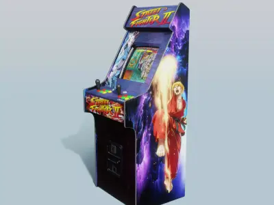 Street Fighter II Arcade Machine Free 3D model
