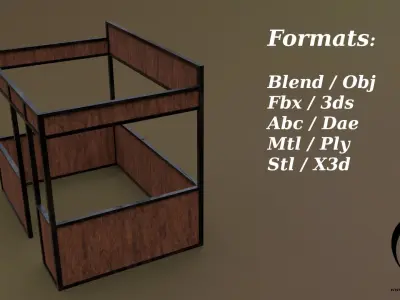 Stall stand 08 R Low-poly 3D model