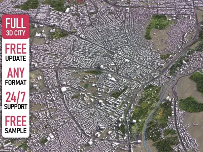 Karaj - 3D City Model Low-poly 3D model