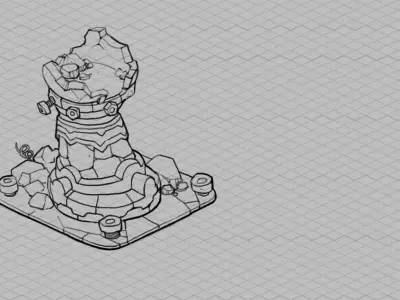 Battle Tower Destructive Status Yu Wanxiang 3D model