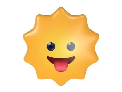 Sun Emoji V1 Low-poly 3D model