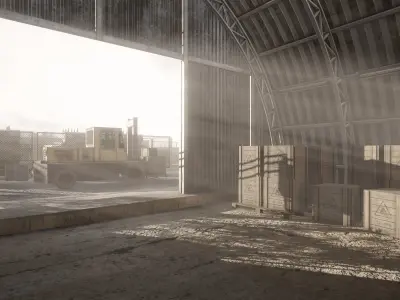 HQ Modular Industrial Area Low-poly 3D model