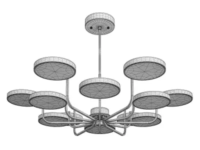 TAVIS modern chandelier with six circular lights Low-poly 3D model