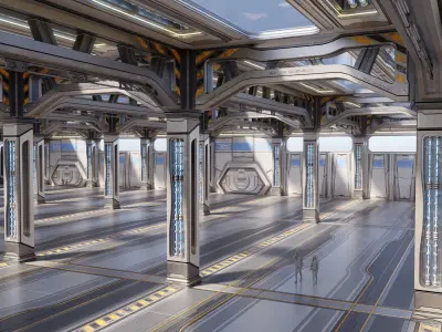 Sci-Fi Warehouse - Hall 3D model