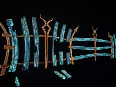 Medieval-Stylized-Modular-Fence-Pack Low-poly 3D model