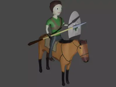 Light Cavalry Character Lowpoly Low-poly 3D model
