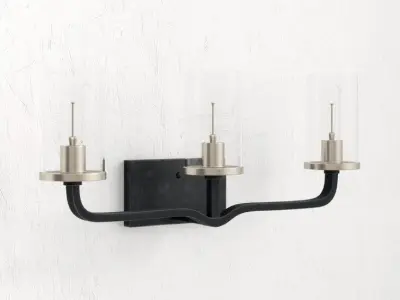 Lenore Light Iron Black Brushed Nickel Vanity Light Free 3D model