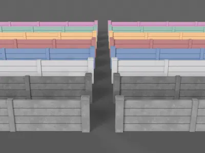 PBR Concrete Wall 3D Model Pack