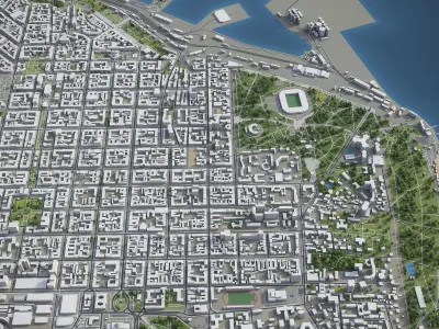 Odessa  Low-poly 3D model