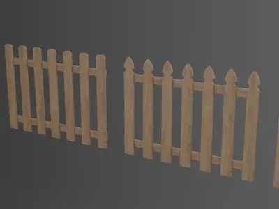 16 Picket fence styles 3D model