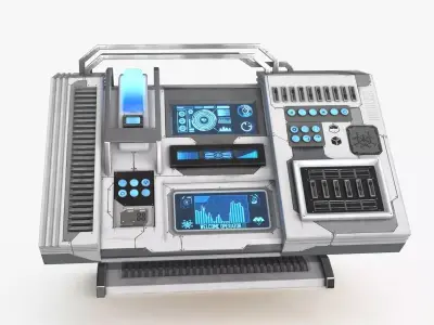 Sci Fi Control Panel Table Low-poly 3D model