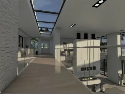 Modern house on the beach 3D model