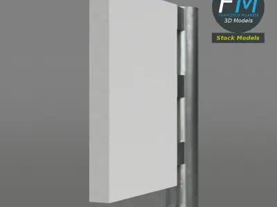 Street pole with board 3D model