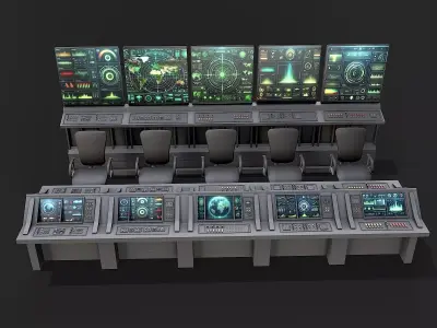 Control Desk 3 Low-poly 3D model