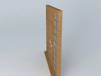 Wide door with glass Free 3D model