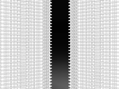 Twin Tower Mumbai Low-poly 3D model