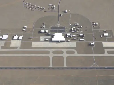 Gaborone - Sir Seretse Khama Airport Low-poly 3D model