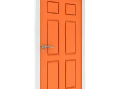 3D Door orange 3D model