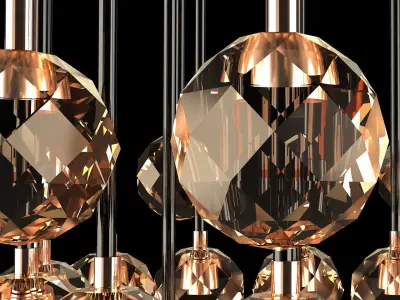 ROUND CLUSTER CHANDELIER 3D model