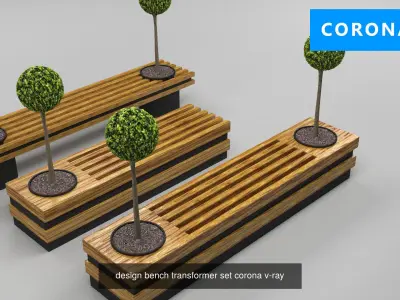 loft set  tables chairs  shelf  hallway bench v-ray corona 3D Model Pack