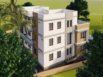 2 and half storey duplex home 3D model