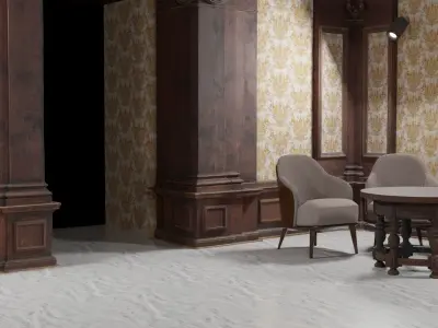 Interior of the hall with plan ArchiCAD 3D model