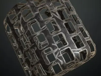 Metal Walkway Perforated Holes Frame PBR Seamless Texture