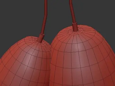 CONCRETE two pendant lights hanging 3D model