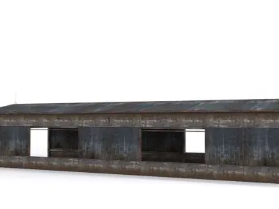 Hangar old rusty barn Low-poly 3D model purchase