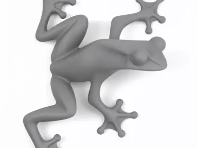 Glossy Purple Frog Wall Sculpture Artistic Metal Animal Decor Low-poly 3D model