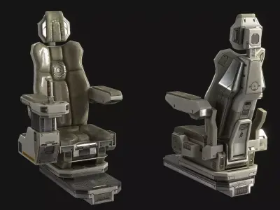 Sci Fi Control Chair v2 Low-poly 3D model