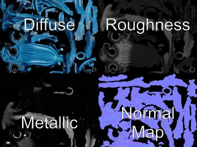 Futuristic Robotic Cephalopod Model Pack Low-poly 3D model