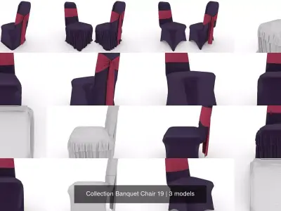 Collection Banquet Chair 19 3D Model Pack
