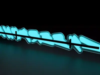 Cyberpunk Neon Sign - Futuristic Sci-Fi Light Asset Low-poly 3D model