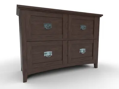 home room cabinet 3 low poly 2 texture sets Low-poly 3D model