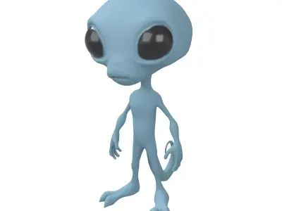 Cartoon Alien v2 003 Low-poly 3D model
