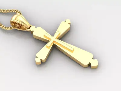 Light Gold 18K Cross Pendant 2CP049 3D print model