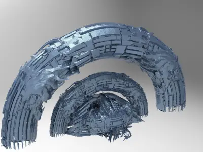 Genma tech base temple exterior 3 designs  3D model