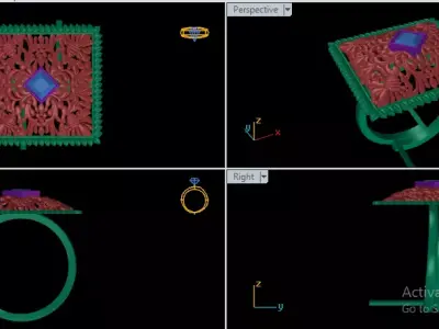 Fashion Ring Ready Printable Model 3D print model 3D print model purchase