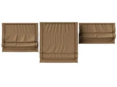 Curtain three roman shades 3D model