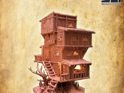 Swamp Inn Tabletop Terrain 28 mm 3D print model