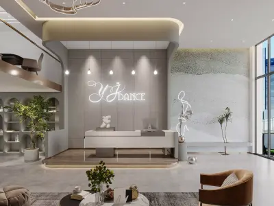 Modern lobby and offices 3D model
