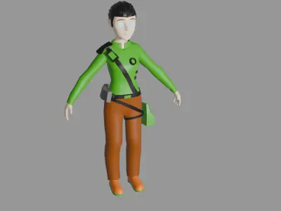 low poly female character Low-poly 3D model