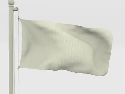 Animated Czech Republic Flag Low-poly 3D model