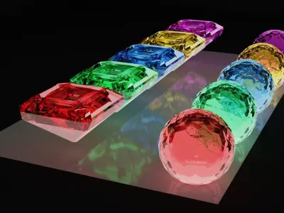 Stunning Collection of Blender-Made Diamonds for Rings and Crown Low-poly 3D model