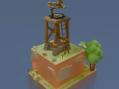 X-B0W Low-poly 3D model
