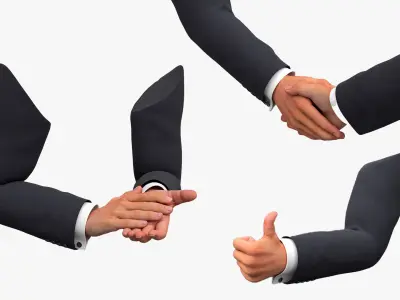  Male Arms with Sleeves Animated Rigged for Maya Collection 