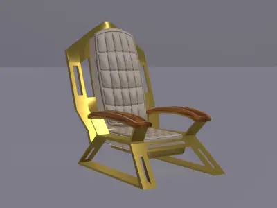 Modern bronze footed armchair 3D model
