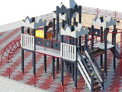 Playground childrens town 3D model